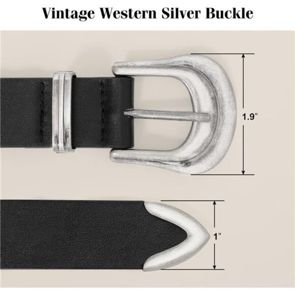 Sleek Black Belt with Silver Buckle - Picture 4 of 5